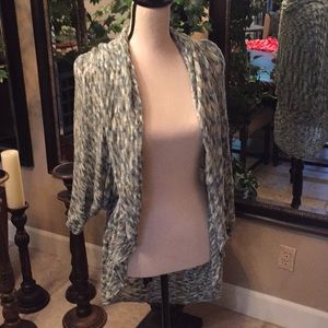 Lightweight, multicolor knit sweater jacket